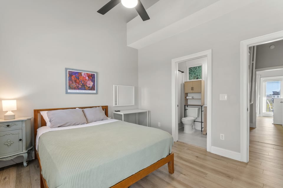 Guest bedroom looking towards the en-suite